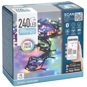 Светодиодная гирлянда Koopman Comfort 24 м, 240 разноцветных LED ламп, зеленый ПВХ, управление с телефона, контроллер, диммер, IP44 Koopman (Купман) фото 8
