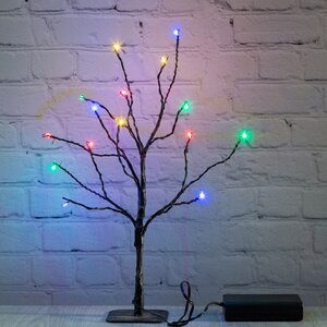 Светящееся дерево Сказочная Липа 30 см, 15 разноцветных мини LED ламп, на батарейках