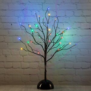 Светящееся дерево Сказочная Липа 40 см, 32 разноцветные мини LED лампы, на батарейках