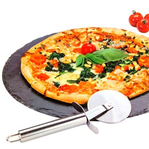 Набор для пиццы Неаполь с блюдом из сланца и ножом 30 см Koopman фото 2