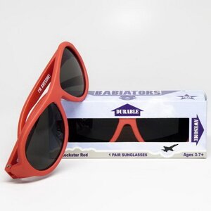 Детские солнцезащитные очки Babiators Original Aviator. Рок-звезда, 3-5 лет, красный Babiators фото 7