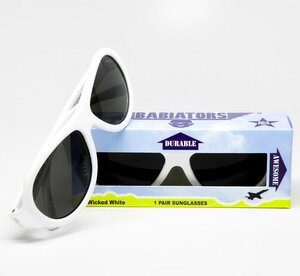 Детские солнцезащитные очки Babiators Original Aviator. Шалун, 0-2 лет, белый Babiators фото 7