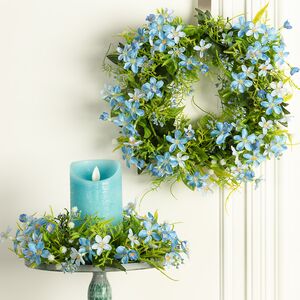 Венок для свечи Голубые Незабудки 22 см Swerox (Сверокс) фото 3