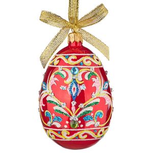 Стеклянная елочная игрушка Яйцо Глазурь (Фабрика Елочка, Россия). Артикул: С2287