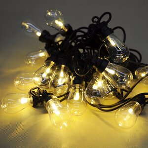 Гирлянда из лампочек Casmero 9.5 м, 20 ламп, теплые белые LED, черный ПВХ, IP44 Koopman фото 1