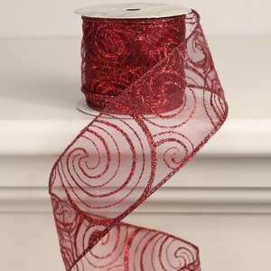 Декоративная лента Дженна 270*6 см красная, органза (Koopman, Нидерланды). Артикул: ID53315