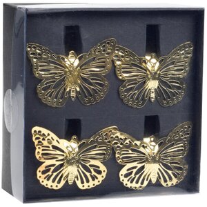 Кольца для салфеток Бабочки Наннели, 4 шт, золотые Koopman фото 3