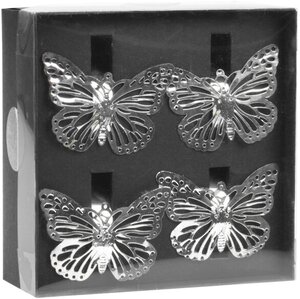 Кольца для салфеток Бабочки Наннели, 4 шт, серебряные Koopman фото 2