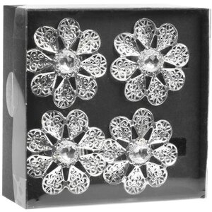 Кольца для салфеток Цветы Джасинта, 4 шт, серебряные Koopman фото 5