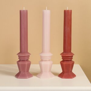 Декоративная свеча Caserta Royale: Blush Pink 25 см Kaemingk фото 3