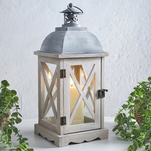 Подсвечник фонарь Розелли 41*16 см белый (Koopman, Нидерланды). Артикул: CAT300030-3