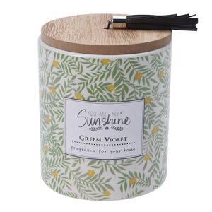 Ароматическая свеча в стакане Sunshine - Green Violet 12*9 см (Koopman, Нидерланды). Артикул: CC5060080-1