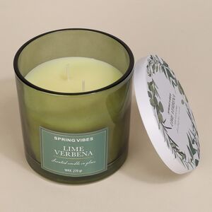 Ароматическая свеча Melania - Lime Verbean 10 см, в стеклянном стакане (Koopman, Нидерланды). Артикул: CC5062280-1