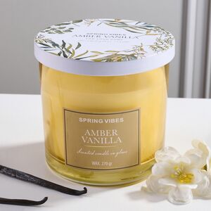 Ароматическая свеча Melania - Amber Vanilla 10 см, в стеклянном стакане Koopman (Купман) фото 2