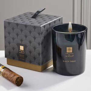 Ароматическая свеча в стакане Aroma di Rogito - Black Tabac 10*8 см
