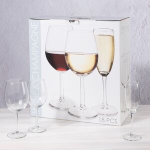 Бокалы для вина и шампанского Кристалл, 15 шт, уцененные Koopman фото 2