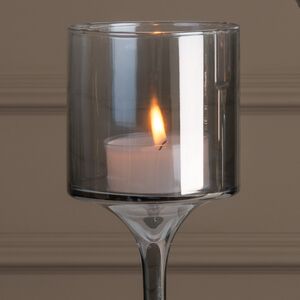 Набор стеклянных подсвечников - бокалов Iwein 25-35 см, 3 шт, дымчатый Koopman фото 2