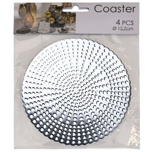 Набор подставок под кружки и стаканы Дэйзи 13 см серебряные, 4 шт Koopman фото 2