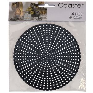 Набор подставок под кружки и стаканы Дэйзи 13 см черные, 4 шт Koopman фото 2