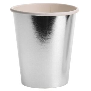 Бумажные стаканы Праздничный Блеск серебряные 9 см, 8 шт, 250 мл Koopman фото 1