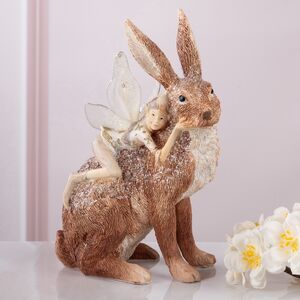 Декоративная фигура Лесная фея и Заяц - Волшебный лес Бенуа 22 см