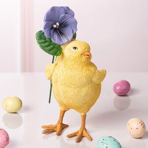 Декоративная фигурка Цыпленок Фрэнки с цветком 11 см (Goodwill, Бельгия). Артикул: DE30209-3