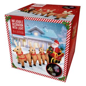 Надувная фигура Дед Мороз с оленями 340 см с подсветкой, IP44 Koopman фото 2