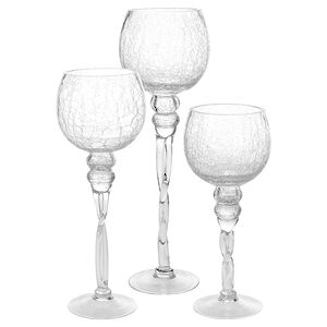 Набор подсвечников-бокалов Винтажный Лед, 3 шт, стекло (Koopman, Нидерланды). Артикул: DP2011210