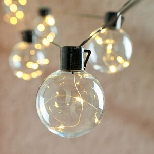 Ретро гирлянда на батарейках Montes White 4.5 м, 10 прозрачных ламп, теплые белые LED, черный ПВХ, IP20 Koopman (Купман) фото 2