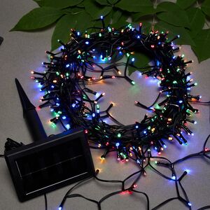 Гирлянда на солнечной батарее Гарденто 24 м, 400 разноцветных LED, черный ПВХ, IP44