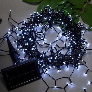 Гирлянда на солнечной батарее Гарденто 24 м, 400 холодных белых LED, черный ПВХ, IP44