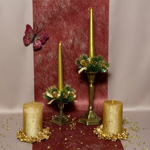 Античные свечи 24.5 см, 2 шт, золото Омский Свечной фото 2