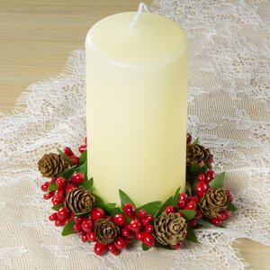 Декор для свечи Красные Ягоды с Шишками 11 см (Swerox, Швеция). Артикул: E252-RB-1