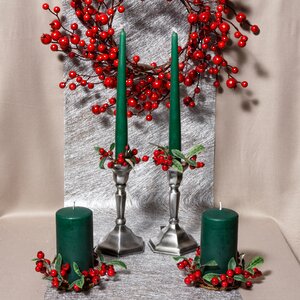 Античные свечи 24.5 см, 2 шт, темно-зеленый Омский Свечной фото 2