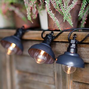 Гирлянда из лампочек Retro Party Lights 5 м, 10 ламп, экстра теплые LED, черный ПВХ, соединяемая, IP44 Winter Deco фото 7