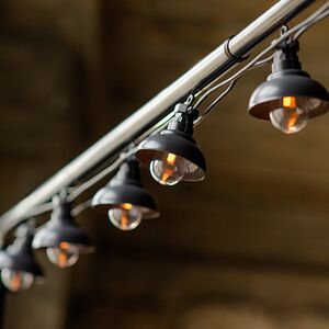 Гирлянда из лампочек Retro Party Lights 5 м, 10 ламп, экстра теплые LED, черный ПВХ, соединяемая, IP44