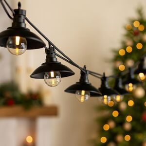 Гирлянда из лампочек Beach Party Lights 5 м, 10 ламп, экстра теплые LED, черный ПВХ, соединяемая, IP44