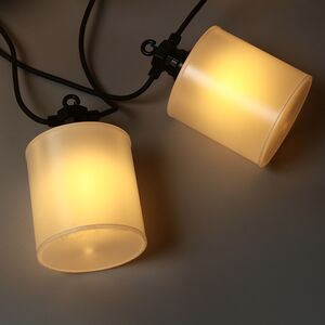 Гирлянда из лампочек Shafty Party Lights 5 м, 10 ламп, теплые белые LED, черный ПВХ, соединяемая, IP44 Winter Deco фото 10