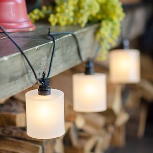 Гирлянда из лампочек Shafty Party Lights 5 м, 10 ламп, теплые белые LED, черный ПВХ, соединяемая, IP44 Winter Deco фото 3