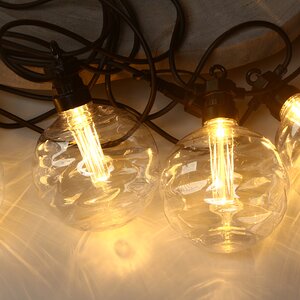 Гирлянда из лампочек Big Party Lights 5 м, 10 ламп, теплые белые LED, черный ПВХ, соединяемая, IP44 Winter Deco фото 9