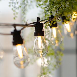 Гирлянда из лампочек Edison Party Lights 10 м, 20 ламп, теплые белые LED, черный ПВХ, соединяемая, IP44 Winter Deco фото 3