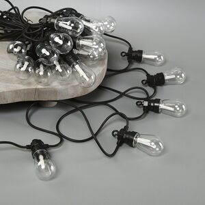 Гирлянда из лампочек Edison Party Lights 10 м, 20 ламп, теплые белые LED, черный ПВХ, соединяемая, IP44 Winter Deco фото 8