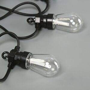 Гирлянда из лампочек Edison Party Lights 10 м, 20 ламп, теплые белые LED, черный ПВХ, соединяемая, IP44 Winter Deco фото 9