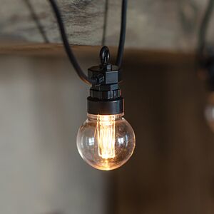 Гирлянда из лампочек Party Lights 10 м, 20 ламп, экстра теплые LED, черный ПВХ, соединяемая, IP44 Winter Deco фото 2