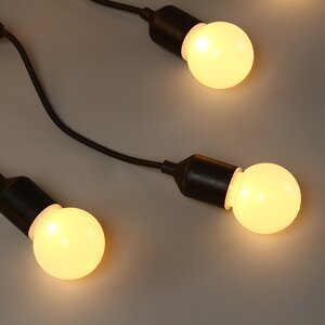 Гирлянда-бахрома из лампочек Party Lights 10 м, 20 ламп, теплые белые LED, черный ПВХ, соединяемая, IP44 Winter Deco фото 2