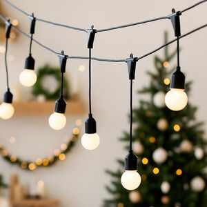 Гирлянда-бахрома из лампочек Party Lights 10 м, 20 ламп, теплые белые LED, черный ПВХ, соединяемая, IP44 Winter Deco фото 5
