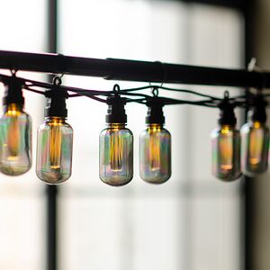 Гирлянда из лампочек Benzine Party Lights 10 м, 20 ламп, теплые белые LED, черный ПВХ, соединяемая, IP44 Winter Deco фото 3