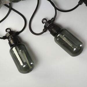 Гирлянда из лампочек Smoky Party Lights 10 м, 20 ламп, теплые белые LED, черный ПВХ, соединяемая, IP44 Winter Deco фото 12