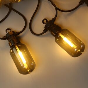 Гирлянда из лампочек Smoky Party Lights 10 м, 20 ламп, теплые белые LED, черный ПВХ, соединяемая, IP44 Winter Deco фото 10