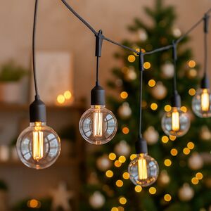 Гирлянда-бахрома из лампочек Big Party Lights 10 м, 20 ламп, экстра теплые LED, черный ПВХ, соединяемая, IP44